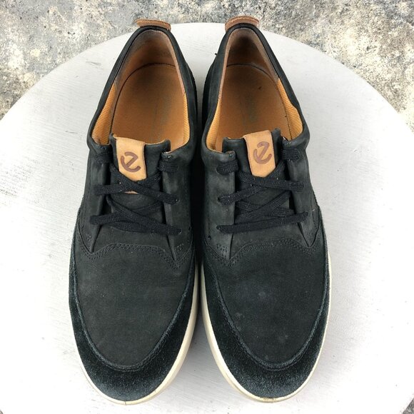 Ecco Men's Size 44 (US 10) Cathum Black Leather Lace-Up Casual Leisure Sneakers - Picture 3 of 13